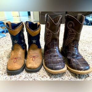 2 pairs of toddler cowboy boots